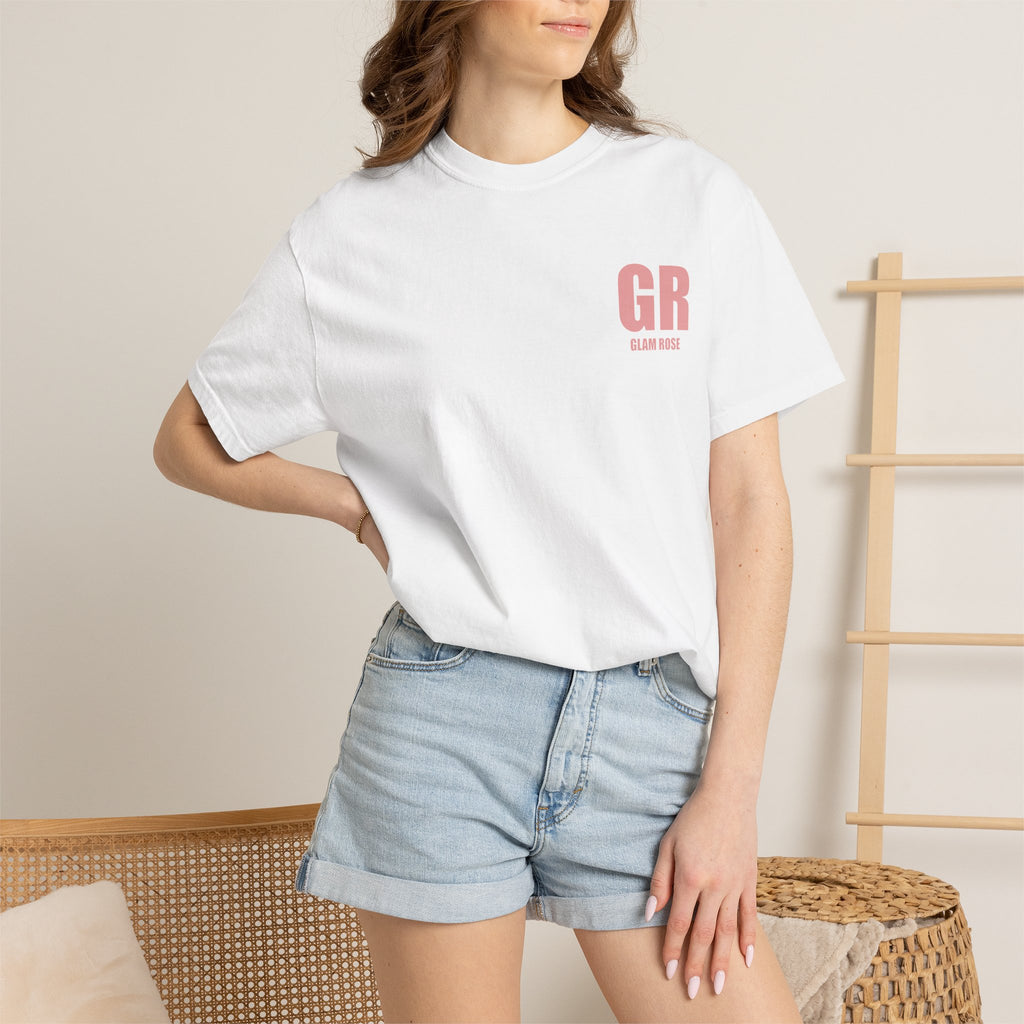 GR Classic Tee — Minimal Back-Logo White T‑Shirt