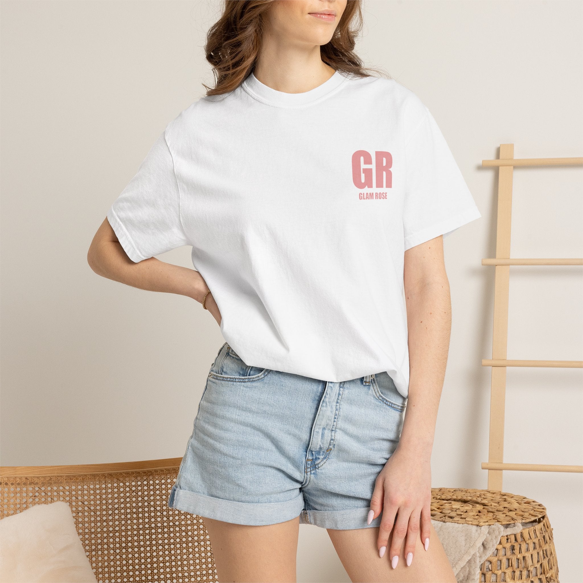 GR Classic Tee — Minimal Back-Logo White T‑Shirt